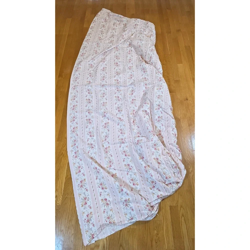 Ralph Lauren Millicent King Sheet Set Pink Floral Stripe Grandmillennial Italy